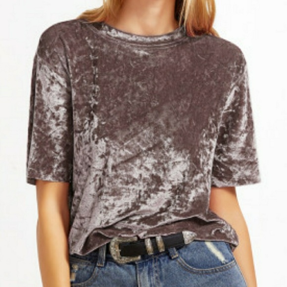 Crushed Velvet Tee Style Top - Picture 7 of 7
